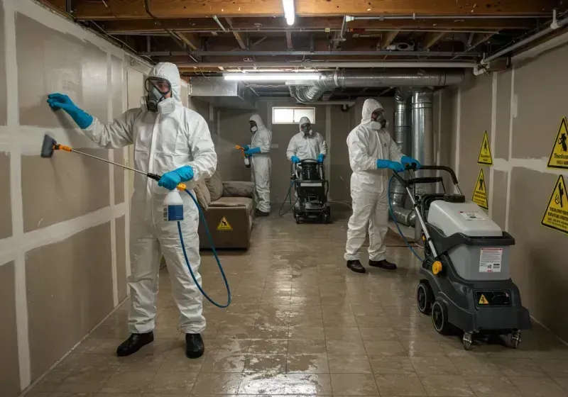 Basement Moisture Removal and Structural Drying process in Zephyrhills North, FL